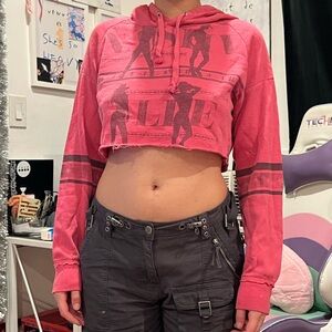 Guess cropped cowgirl hoodie